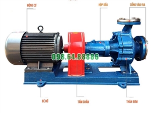Bơm tuần hoàn dầu nóng RY125-80-160 Lưu lượng 160 m3/h, công suất 22 kW, cột áp 50 m